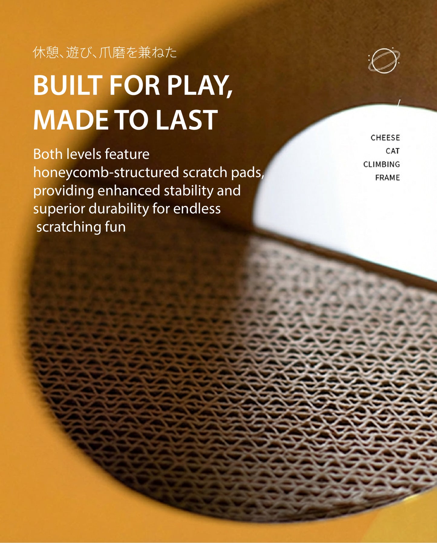 The Ultimate Cheese Condo | A 3-in-1 Cat Tree, Scratcher & Hideaway