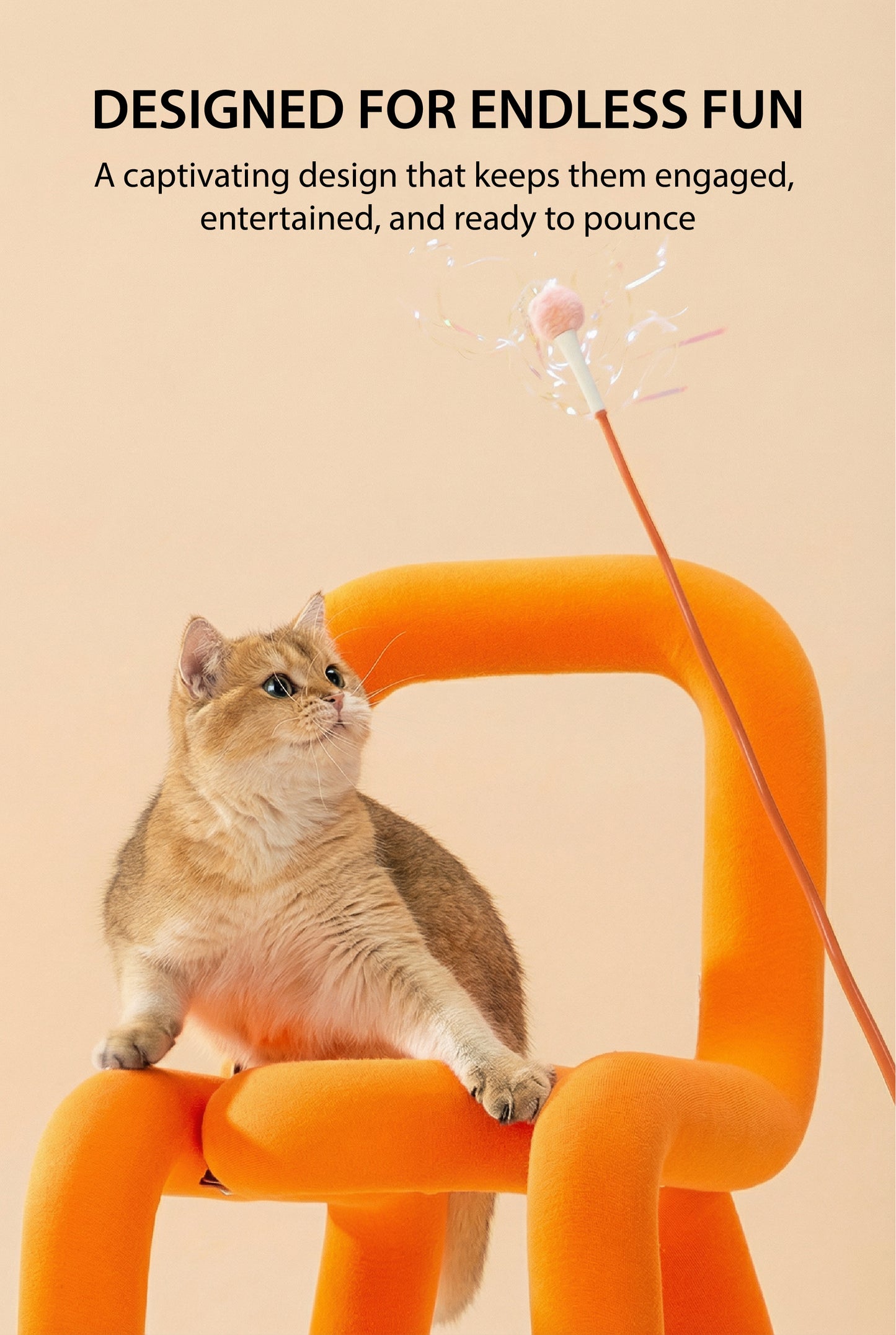 Enchanted Wand Teaser | Interactive Cat Toy with 3 Attachments