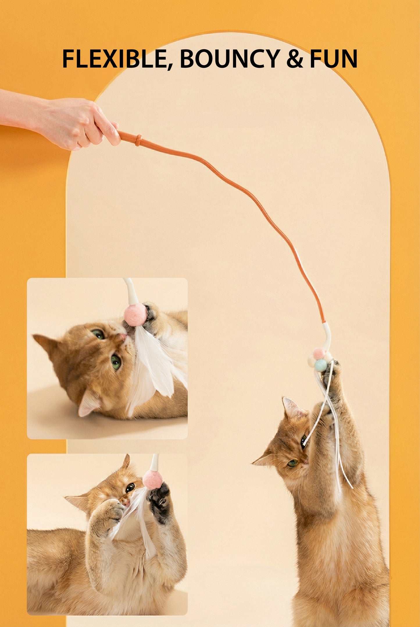 Enchanted Wand Teaser | Interactive Cat Toy with 3 Attachments