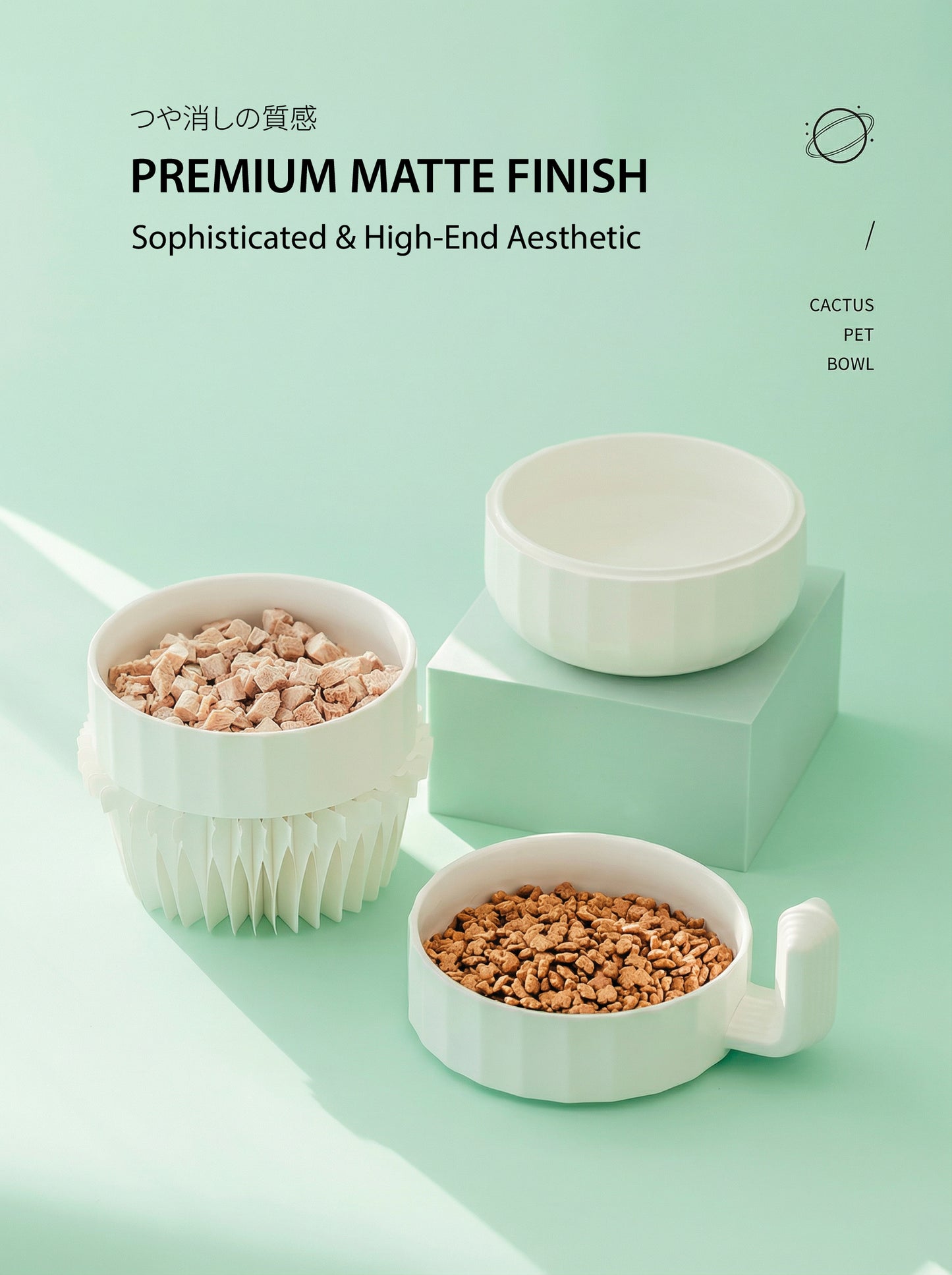 The "Cactus" Stackable Ceramic Bowl Set | 3-in-1 Feeder