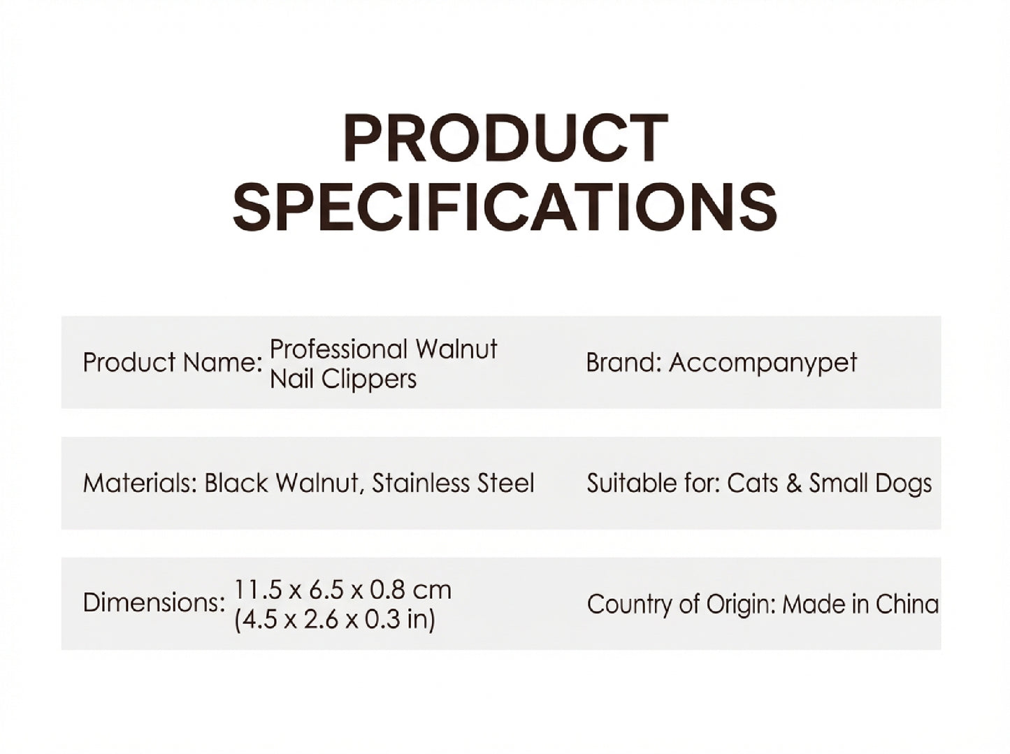 Professional Walnut Nail Clippers | Ergonomic Pet Grooming Tool