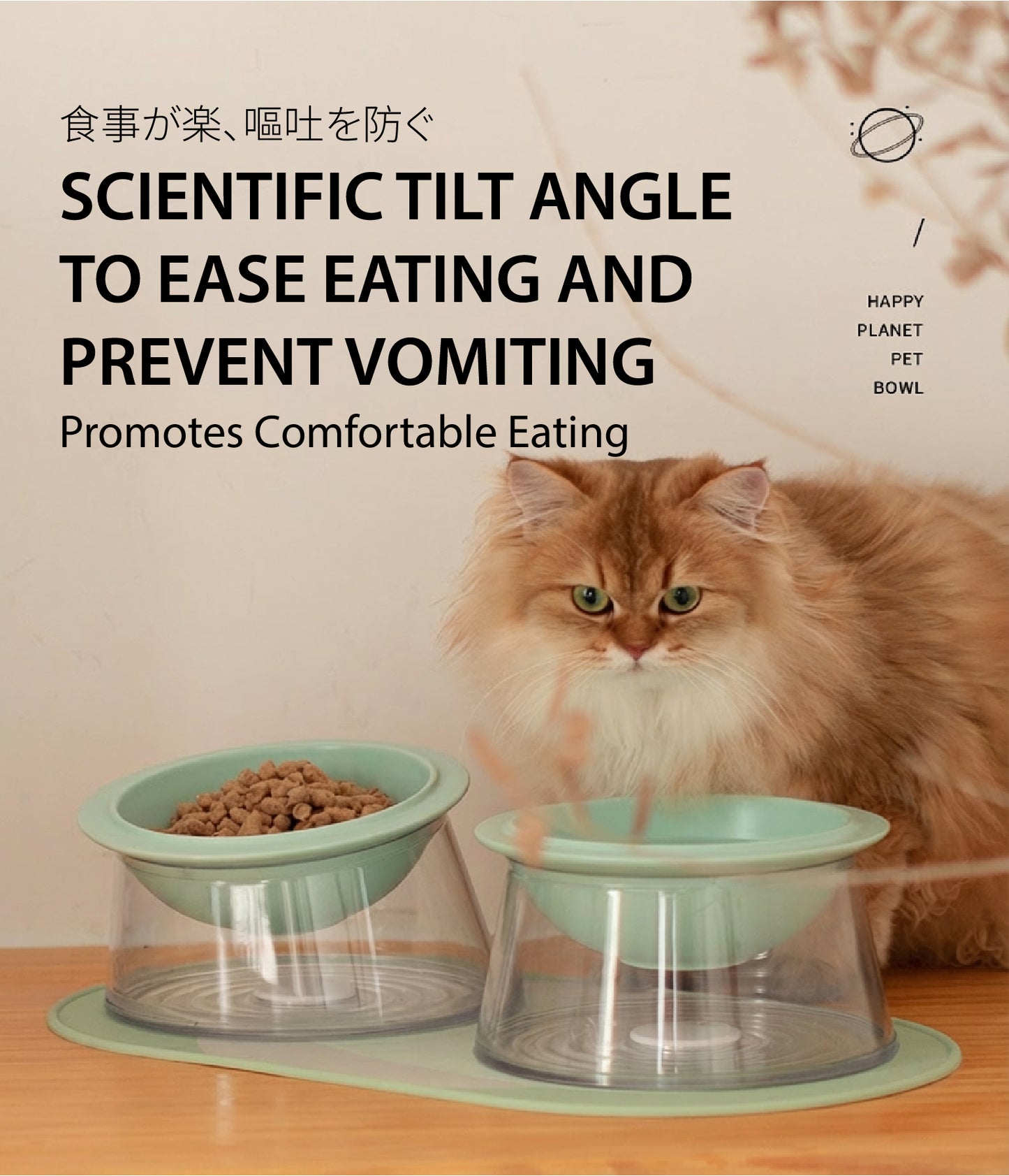 The "Happy Planet" Bowl | Elevated Ceramic Feeder (Anti-Whisker Fatigue)