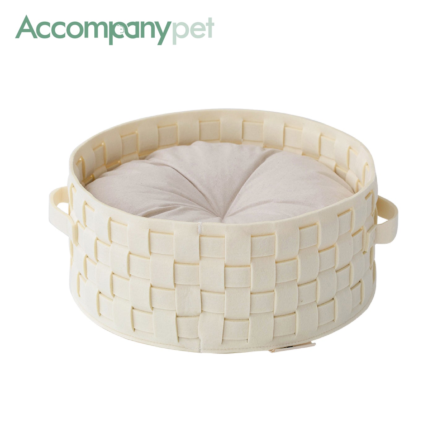 Modern Woven Felt Pet Bed | A Stylish & Cozy Retreat