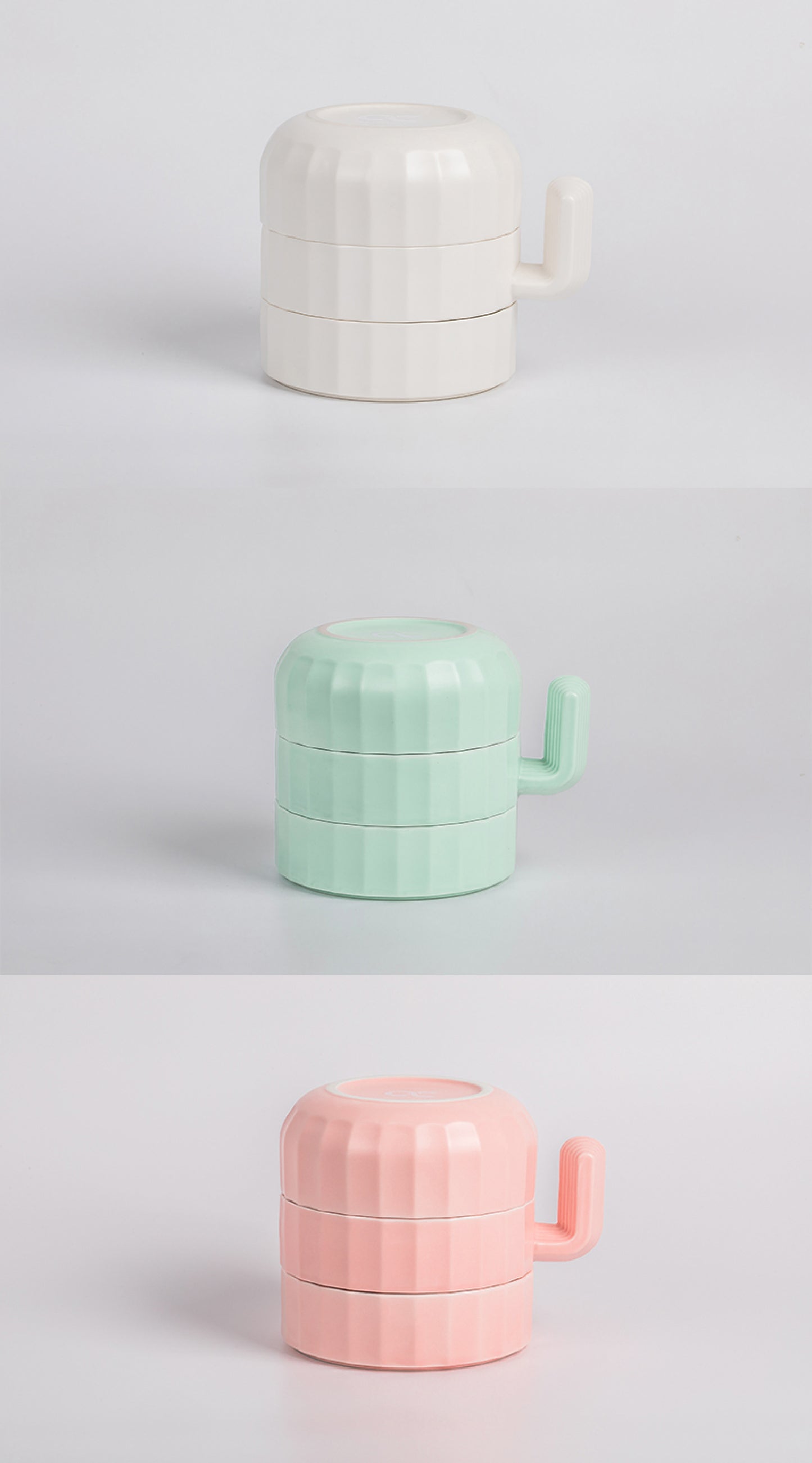 The "Cactus" Stackable Ceramic Bowl Set | 3-in-1 Feeder