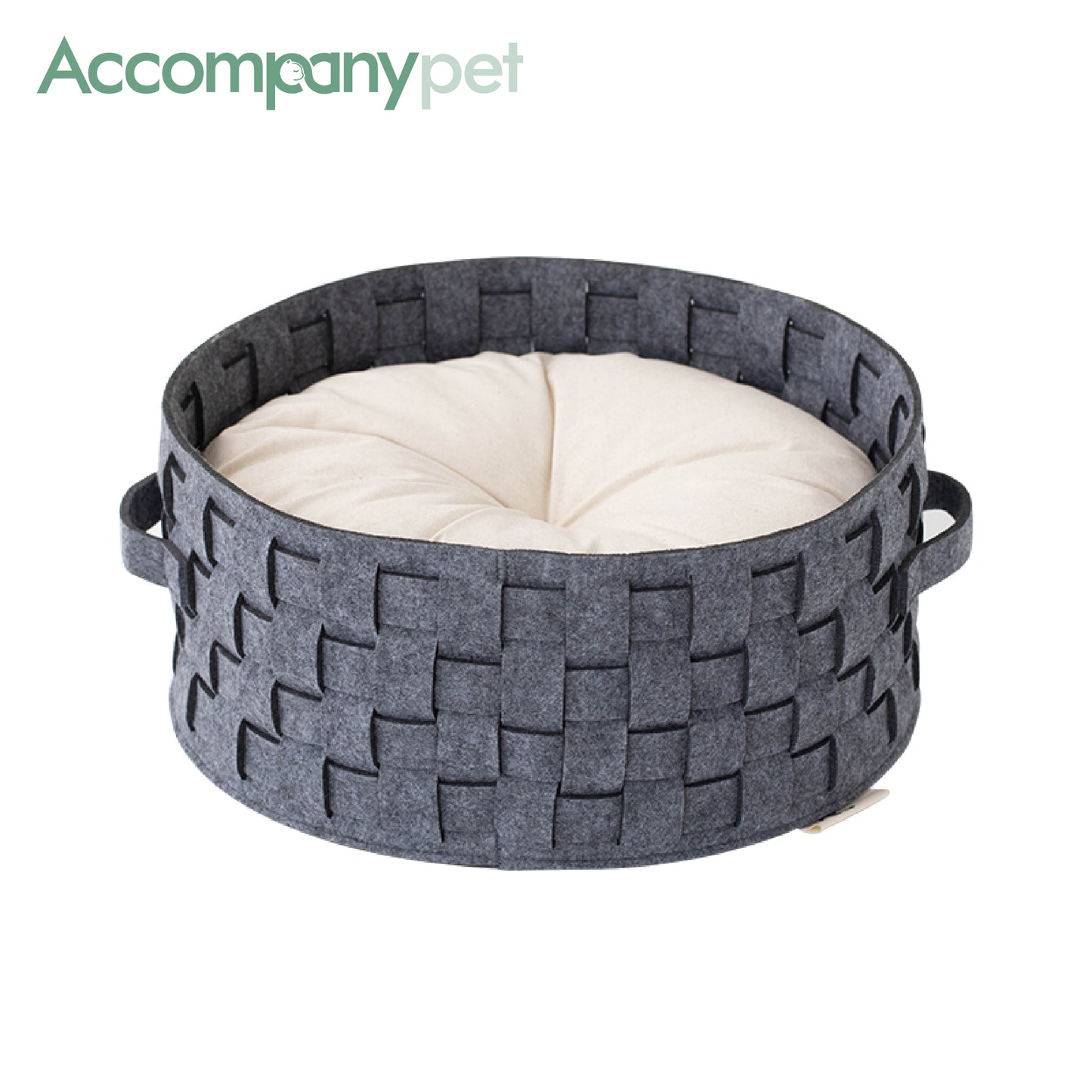 Modern Woven Felt Pet Bed | A Stylish & Cozy Retreat