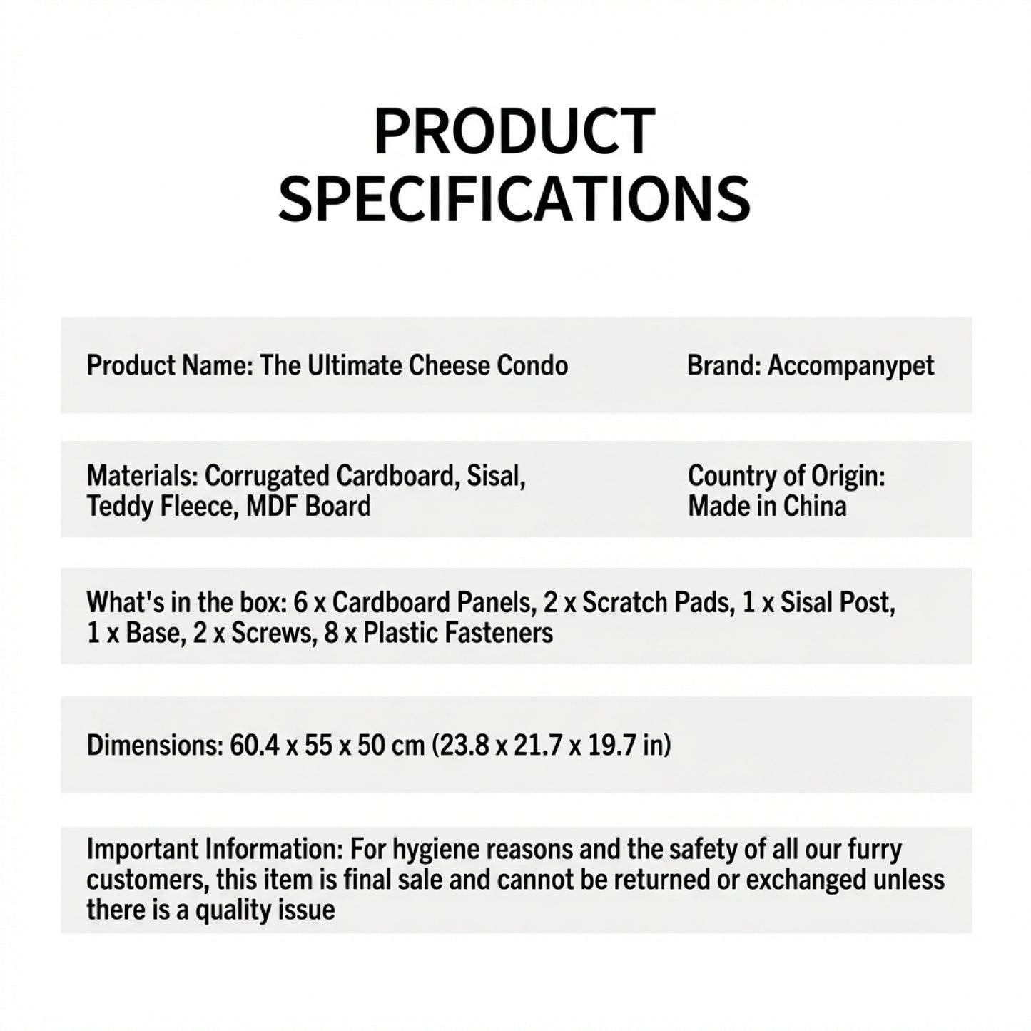 The Ultimate Cheese Condo | A 3-in-1 Cat Tree, Scratcher & Hideaway