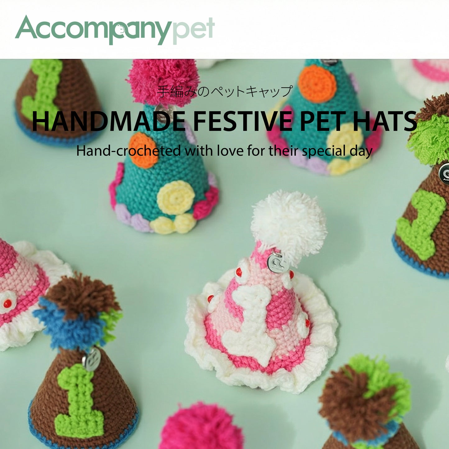 Handmade Festive Pet Hat | A Hand-Crocheted Celebration Hat