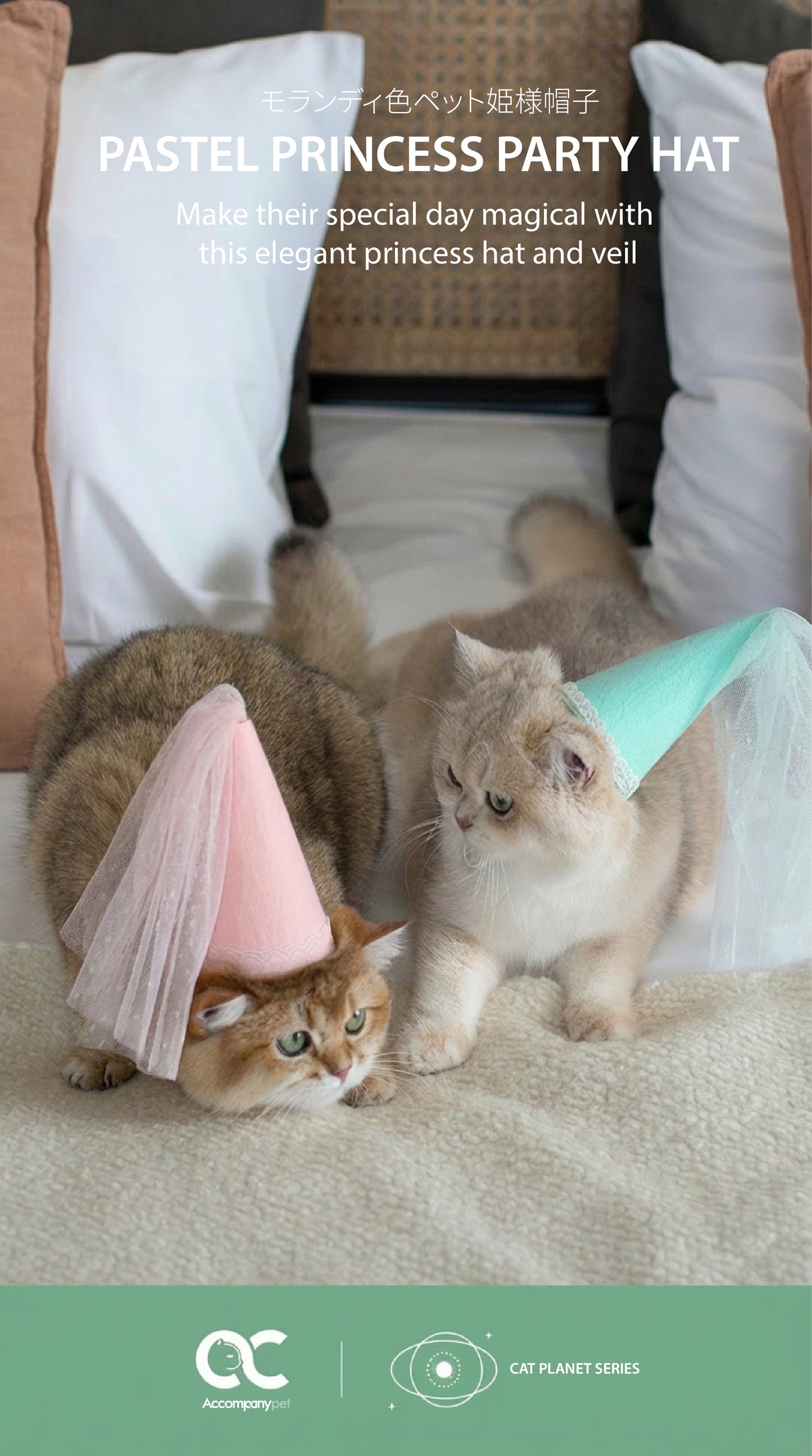 Pastel Princess Party Hat | An Elegant Celebration Hat with Veil